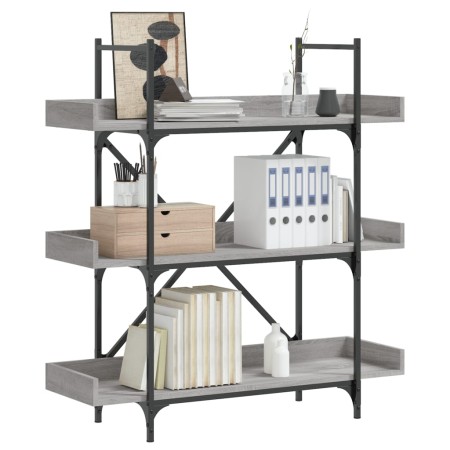 Librería de 3 estantes madera gris Sonoma 100x33x108,5 cm de , Librerías y estanterías - Ref: Foro24-837690, Precio: 66,59 €,...