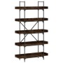 Librería de 5 estantes madera ingeniería roble ahumado de , Librerías y estanterías - Ref: Foro24-837699, Precio: 97,22 €, De...