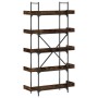 Librería de 5 estantes madera ingeniería roble ahumado de , Librerías y estanterías - Ref: Foro24-837699, Precio: 97,22 €, De...