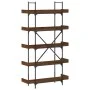 Librería 5 estantes madera ingeniería marrón 100x33x180,5 cm de , Librerías y estanterías - Ref: Foro24-837701, Precio: 101,8...