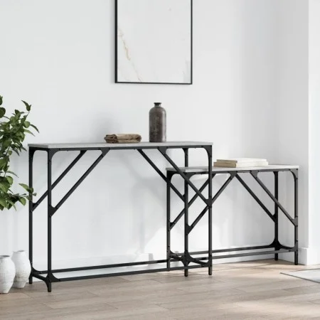 Mesas consola apilables 2 pzas madera ingeniería gris Sonoma de , Mesas auxiliares - Ref: Foro24-837805, Precio: 52,79 €, Des...