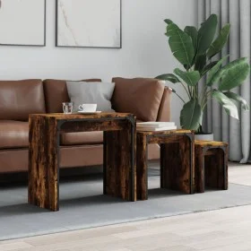 Stackable coffee tables, set of 3, engineered wood in smoked oak. by , Coffee table - Ref: Foro24-837824, Price: 63,96 €, Dis...