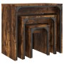 Mesas de centro apilables 3 pzas madera ingeniería roble humo de , Mesas de centro - Ref: Foro24-837824, Precio: 64,76 €, Des...