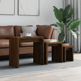 Mesas de centro apilables 3 pzas madera ingeniería roble marrón de , Mesas de centro - Ref: Foro24-837826, Precio: 50,84 €, D...