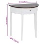 Mesa consola semicircular con cajón blanca y superficie marrón en Mesas auxiliares | Comprar online en Foru.es
