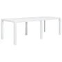 Mesa de jardín aspecto de ratán plástico blanca 220x90x72 cm de vidaXL, Mesas de jardín - Ref: Foro24-45607, Precio: 185,07 €...