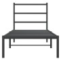 Estructura de cama con cabecero metal negro 75x190 cm de , Camas y somieres - Ref: Foro24-355355, Precio: 59,48 €, Descuento: %