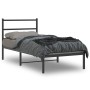 Estructura de cama con cabecero metal negro 90x190 cm de , Camas y somieres - Ref: Foro24-355357, Precio: 66,22 €, Descuento: %