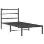 Estructura de cama con cabecero metal negro 90x190 cm de , Camas y somieres - Ref: Foro24-355357, Precio: 66,22 €, Descuento: %