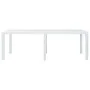 Mesa de jardín aspecto de ratán plástico blanca 220x90x72 cm de vidaXL, Mesas de jardín - Ref: Foro24-45607, Precio: 185,07 €...