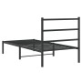 Estructura de cama con cabecero metal negro 90x190 cm de , Camas y somieres - Ref: Foro24-355357, Precio: 66,22 €, Descuento: %