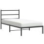 Estructura de cama con cabecero metal negro 100x200 cm de , Camas y somieres - Ref: Foro24-355360, Precio: 62,05 €, Descuento: %