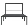Estructura de cama con cabecero metal negro 100x200 cm de , Camas y somieres - Ref: Foro24-355360, Precio: 62,05 €, Descuento: %