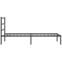 Estructura de cama con cabecero metal negro 100x200 cm de , Camas y somieres - Ref: Foro24-355360, Precio: 62,05 €, Descuento: %