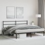 Estructura de cama con cabecero metal negro 180x200 cm de , Camas y somieres - Ref: Foro24-355369, Precio: 105,31 €, Descuent...