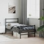 Estructura de cama con cabecero y estribo metal negro 90x200 cm de , Camas y somieres - Ref: Foro24-355376, Precio: 71,52 €, ...