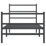 Estructura de cama con cabecero y estribo metal negro 90x200 cm de , Camas y somieres - Ref: Foro24-355376, Precio: 71,52 €, ...