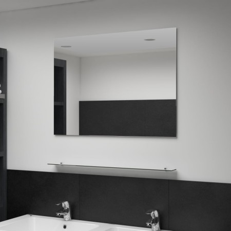 Espejo de pared con estante de vidrio templado 80x60 cm de vidaXL, Espejos - Ref: Foro24-249442, Precio: 49,53 €, Descuento: %