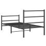 Estructura de cama con cabecero y estribo metal negro 90x200 cm de , Camas y somieres - Ref: Foro24-355376, Precio: 71,52 €, ...