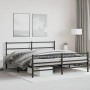 Estructura de cama con cabecero y estribo metal negro 183x213cm de , Camas y somieres - Ref: Foro24-355388, Precio: 109,52 €,...