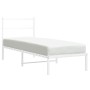 Estructura de cama de metal con cabecero blanco 80x200 cm de , Camas y somieres - Ref: Foro24-355405, Precio: 58,83 €, Descue...