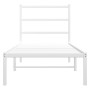 Estructura de cama de metal con cabecero blanco 80x200 cm de , Camas y somieres - Ref: Foro24-355405, Precio: 58,83 €, Descue...