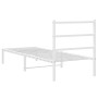 Estructura de cama de metal con cabecero blanco 80x200 cm de , Camas y somieres - Ref: Foro24-355405, Precio: 58,83 €, Descue...