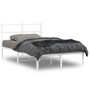 Estructura de cama de metal con cabecero blanca 120x190 cm de , Camas y somieres - Ref: Foro24-355411, Precio: 88,27 €, Descu...