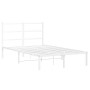 Estructura de cama de metal con cabecero blanca 120x190 cm de , Camas y somieres - Ref: Foro24-355411, Precio: 88,27 €, Descu...