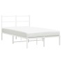 Estructura de cama de metal con cabecero blanca 120x190 cm de , Camas y somieres - Ref: Foro24-355411, Precio: 88,27 €, Descu...
