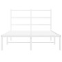 Estructura de cama de metal con cabecero blanca 120x190 cm de , Camas y somieres - Ref: Foro24-355411, Precio: 88,27 €, Descu...