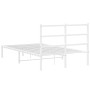 Estructura de cama de metal con cabecero blanca 120x190 cm de , Camas y somieres - Ref: Foro24-355411, Precio: 88,27 €, Descu...
