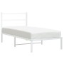 Estructura de cama de metal con cabecero blanco 90x200 cm de , Camas y somieres - Ref: Foro24-355407, Precio: 62,70 €, Descue...