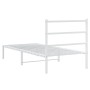 Estructura de cama de metal con cabecero blanco 90x200 cm de , Camas y somieres - Ref: Foro24-355407, Precio: 62,70 €, Descue...