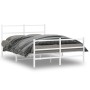 Estructura cama metal con cabecero y estribo blanco 140x190 cm de , Camas y somieres - Ref: Foro24-355432, Precio: 93,29 €, D...