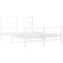 Estructura cama metal con cabecero y estribo blanco 140x190 cm de , Camas y somieres - Ref: Foro24-355432, Precio: 93,29 €, D...