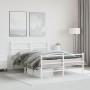 Estructura cama metal con cabecero y estribo blanco 140x190 cm de , Camas y somieres - Ref: Foro24-355432, Precio: 93,29 €, D...
