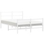 Estructura cama metal con cabecero y estribo blanco 140x190 cm de , Camas y somieres - Ref: Foro24-355432, Precio: 93,29 €, D...