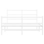 Estructura cama metal con cabecero y estribo blanco 140x190 cm de , Camas y somieres - Ref: Foro24-355432, Precio: 93,29 €, D...