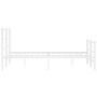 Estructura cama metal con cabecero y estribo blanco 140x190 cm de , Camas y somieres - Ref: Foro24-355432, Precio: 93,29 €, D...