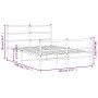 Estructura cama metal con cabecero y estribo blanco 140x190 cm de , Camas y somieres - Ref: Foro24-355432, Precio: 93,29 €, D...