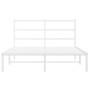 Estructura de cama de metal con cabecero blanca 135x190 cm de , Camas y somieres - Ref: Foro24-355413, Precio: 85,80 €, Descu...