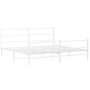 Estructura cama metal con cabecero y estribo blanco 200x200 cm de , Camas y somieres - Ref: Foro24-355439, Precio: 121,04 €, ...