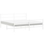 Estructura cama metal con cabecero y estribo blanco 200x200 cm de , Camas y somieres - Ref: Foro24-355439, Precio: 121,04 €, ...