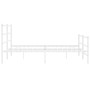 Estructura cama metal con cabecero y estribo blanco 200x200 cm de , Camas y somieres - Ref: Foro24-355439, Precio: 121,04 €, ...