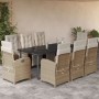 Set comedor de jardín 9 pzas con cojines ratán sintético beige en Conjuntos de jardín | Comprar online en Foru.es