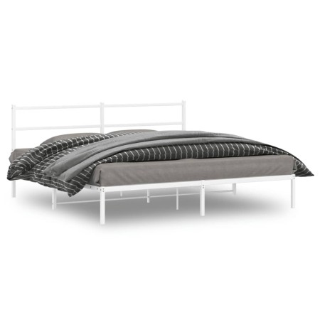 Estructura de cama de metal con cabecero blanco 180x200 cm de , Camas y somieres - Ref: Foro24-355418, Precio: 98,26 €, Descu...