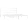Estructura de cama de metal con cabecero blanco 180x200 cm de , Camas y somieres - Ref: Foro24-355418, Precio: 98,26 €, Descu...