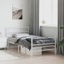 Estructura cama metal con cabecero y estribo blanco 100x190 cm de , Camas y somieres - Ref: Foro24-355426, Precio: 65,74 €, D...