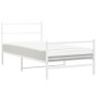 Estructura cama metal con cabecero y estribo blanco 100x190 cm de , Camas y somieres - Ref: Foro24-355426, Precio: 65,74 €, D...